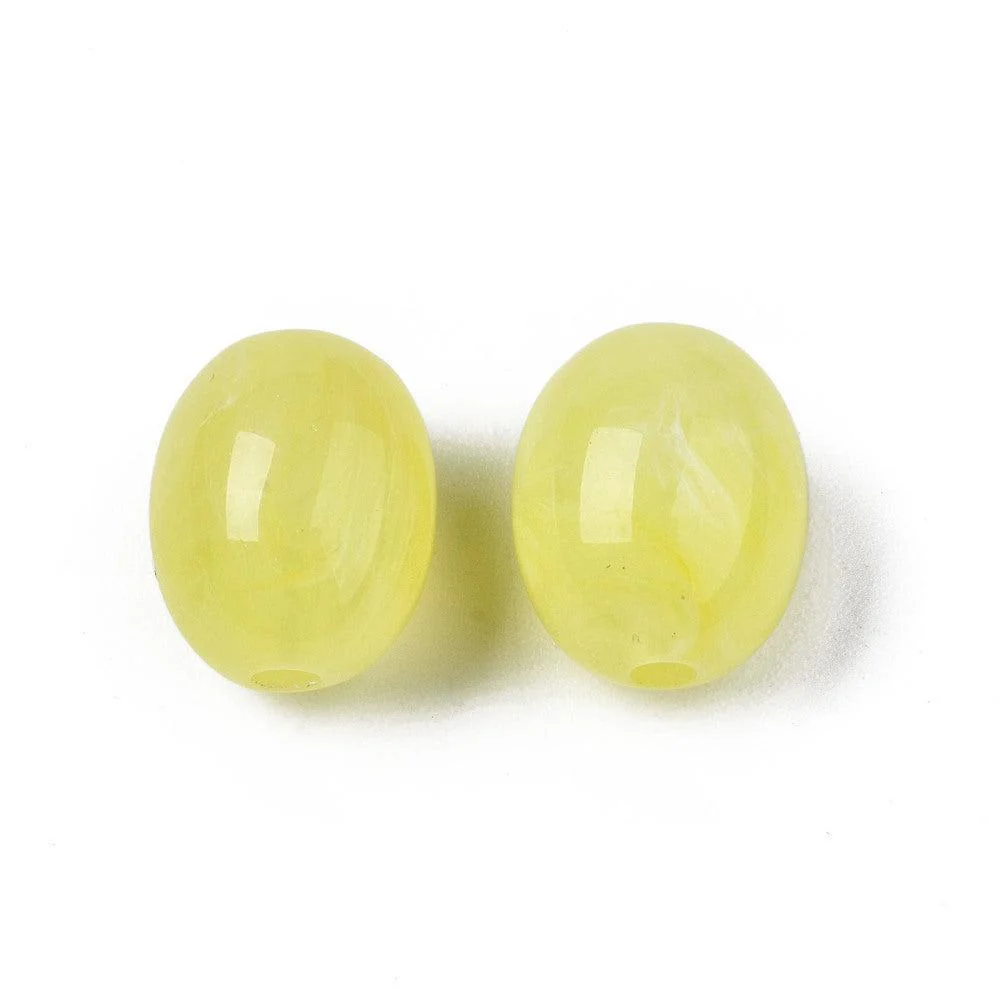 Acryl marmer ovaal Champagne Geel 13mm - per 8 stuks - Image 2
