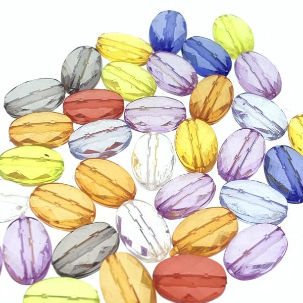 Acryl ovaal Multicolor 15x10mm - 10 stuks - Image 2