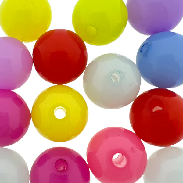 Acryl rond kralen mix 12mm - 14 stuks