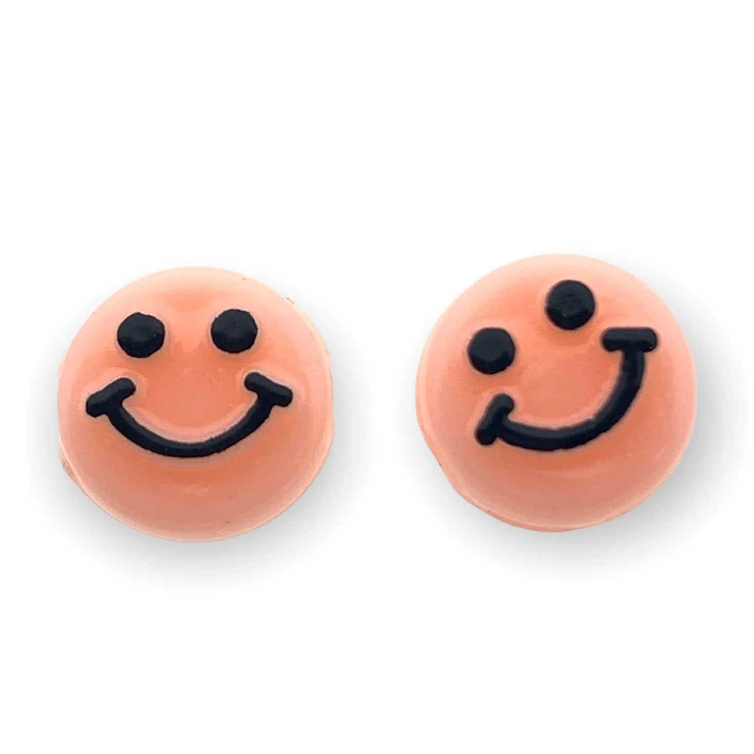Acryl smileys lichtroze 10mm - 10 stuks
