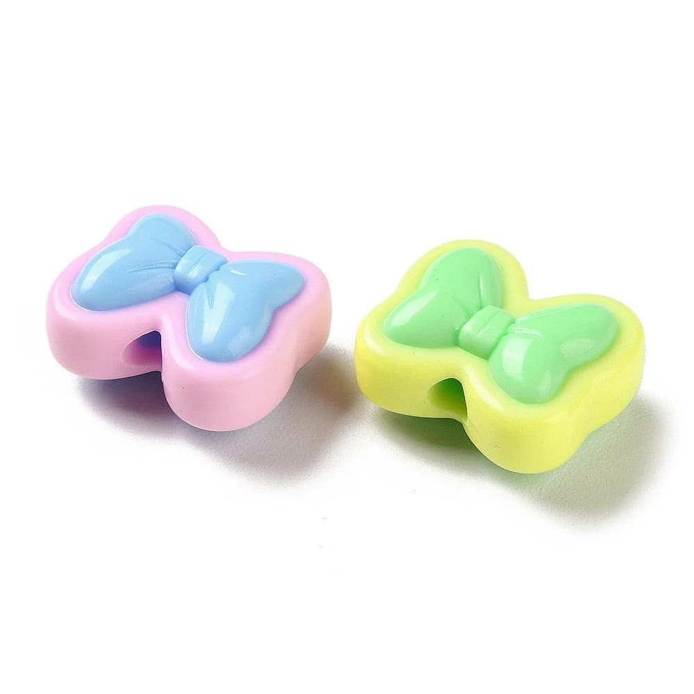 Acryl Strikje multicolor 17x20x10mm Ø3,7mm - per 5 stuks - Image 2