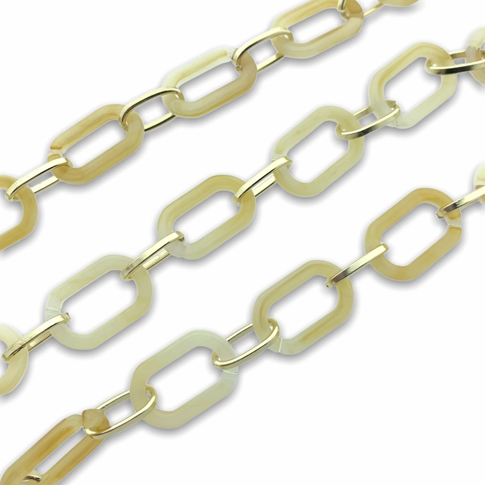 Acrylic chain yellow-gold 23x15mm - prijs per ±20cm