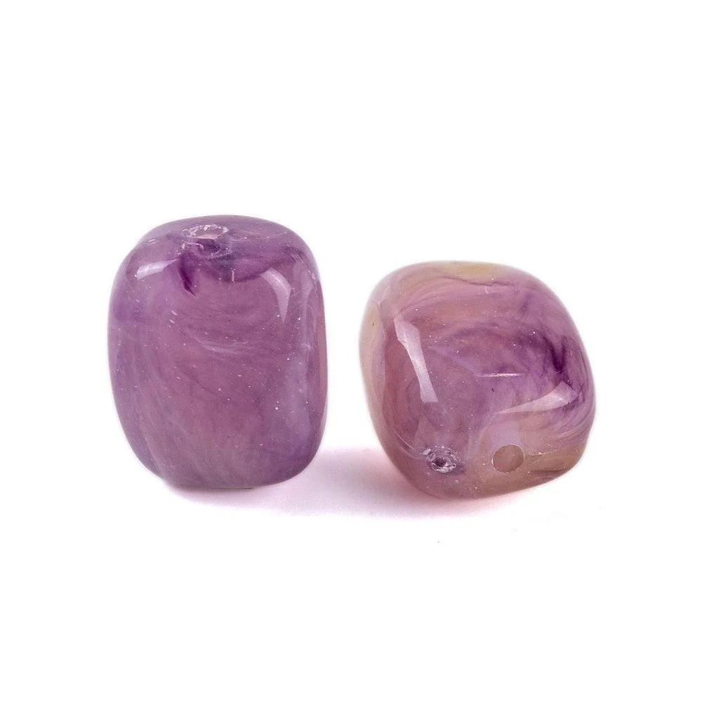 Acrylkralen Jade Look Rechthoek Donker Orchidee Paars 13mm - per 8 stuks - Image 2