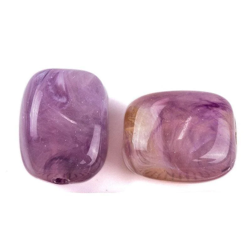 Acrylkralen Jade Look Rechthoek Donker Orchidee Paars 13mm - per 8 stuks - Image 3