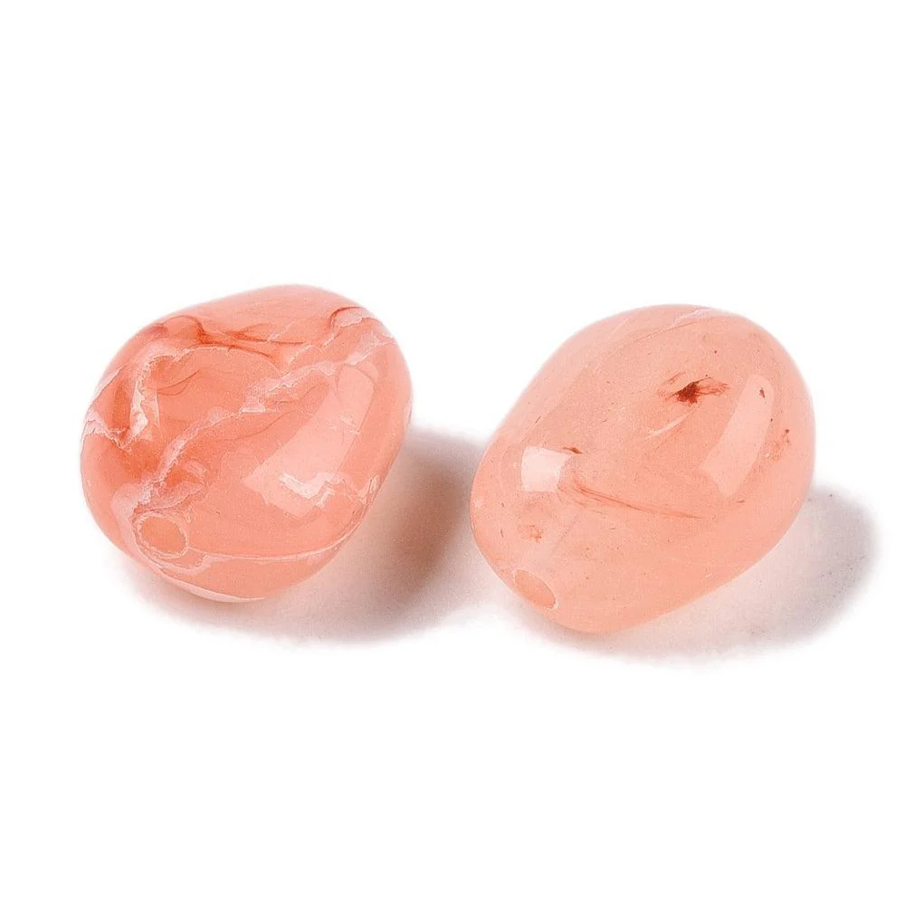 Acrylkralen Nugget Licht Peach 12mm - per zakje (8 stuks) - Image 2
