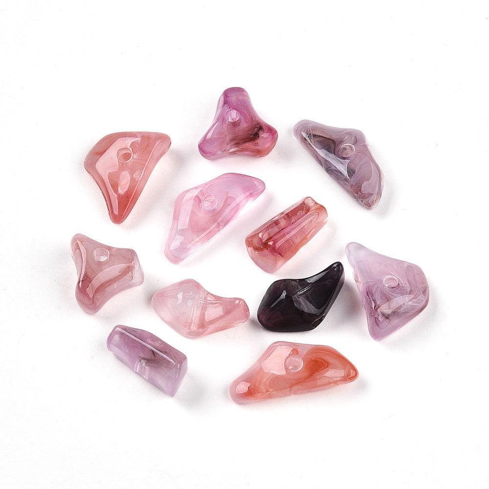 Acrylkralen Nugget Lila / Flamingo Roze 16mm - per 10 stuks - Image 2