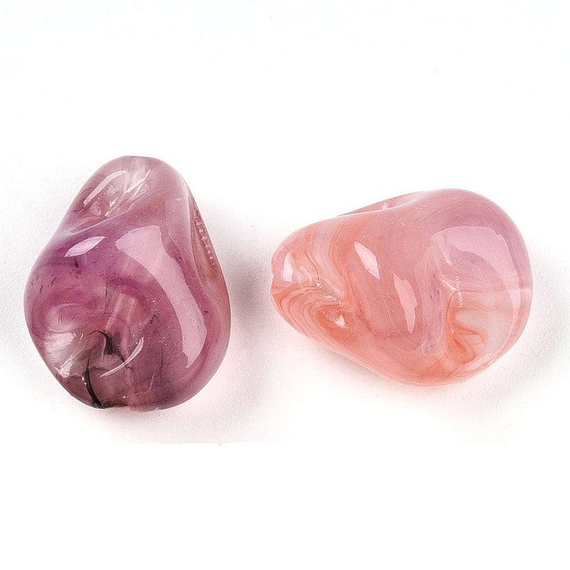 Acrylkralen Nugget Flamingo Roze / Lila 16mm - per 6 stuks - Image 4