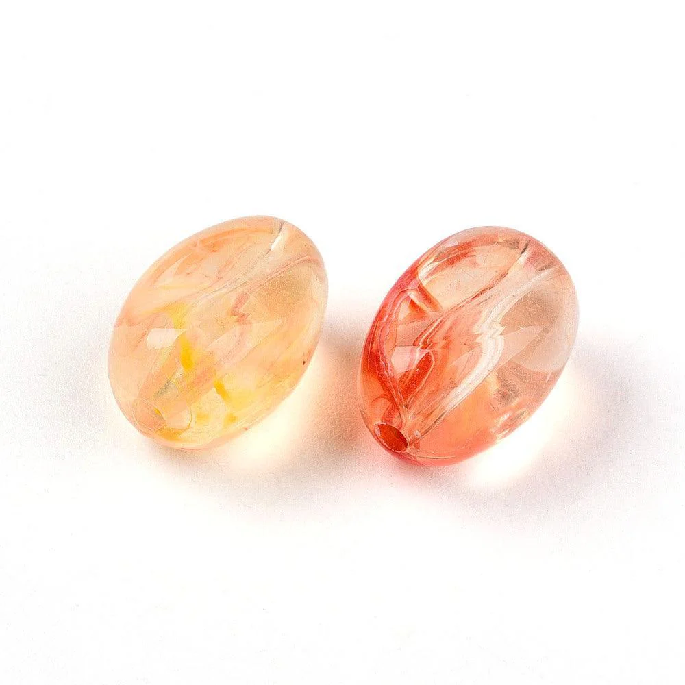 Acrylkralen Ovaal Honey Gold / Peach 14mm - per 8 stuks - Image 3