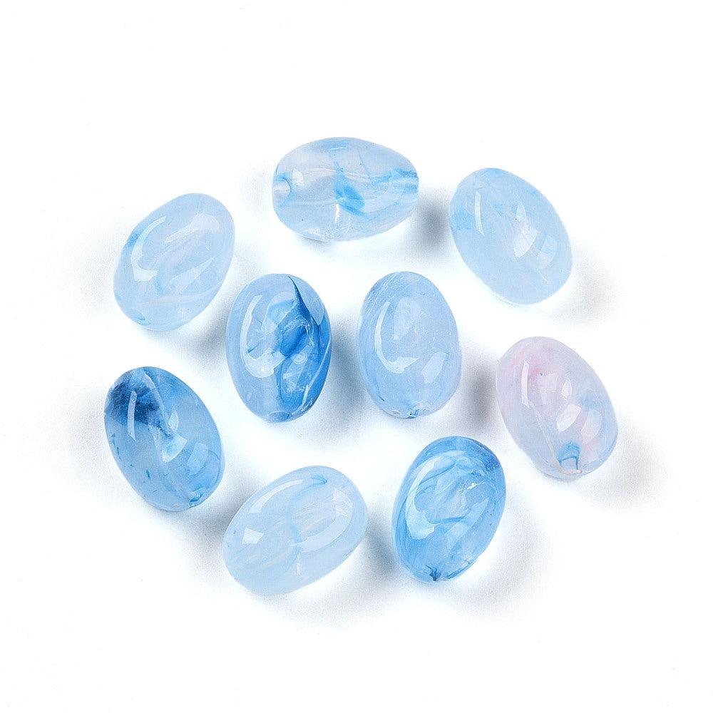 Acrylkralen Ovaal Lichtblauw 14mm - 8 stuks - Image 2
