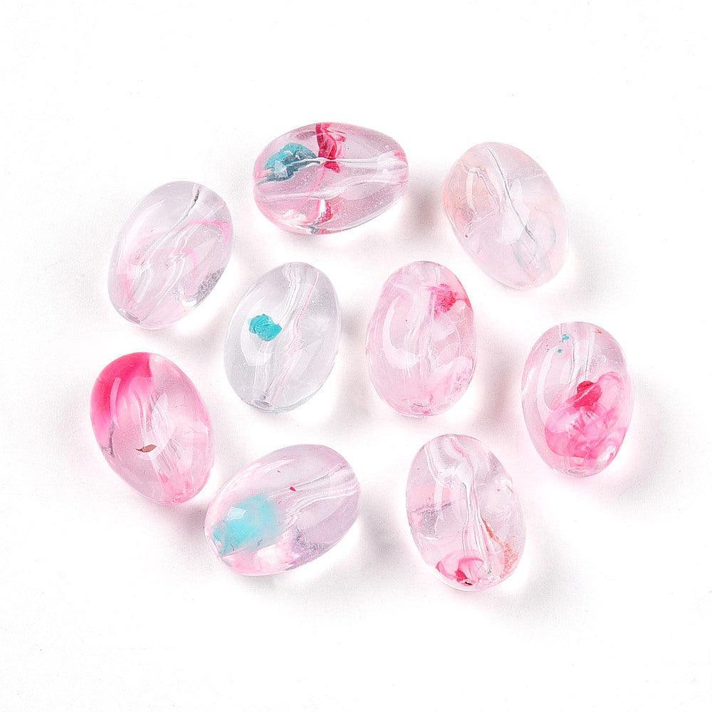 Acrylkralen Ovaal Pink / Blue 14mm - per 8 stuks - Image 2