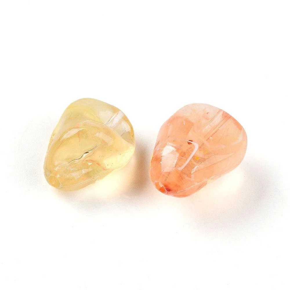 Acrylkralen Nugget Peach Oranje 16mm - per 6 stuks - Image 3