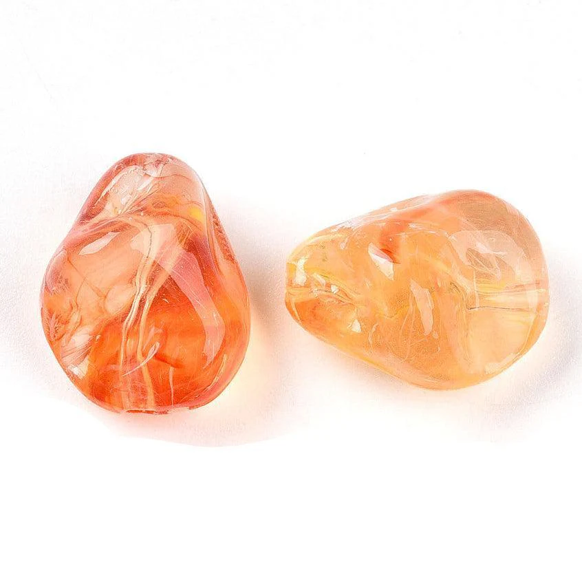 Acrylkralen Nugget Peach Oranje 16mm - per 6 stuks - Image 4