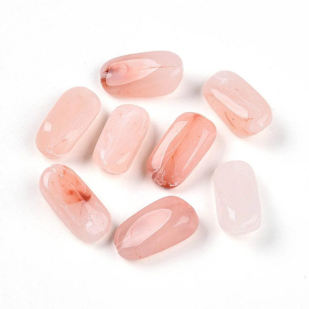 Acrylkralen Tweekleur Rechthoek Zalm 23mm - per stuk - Image 2