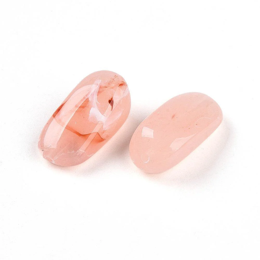 Acrylkralen Tweekleur Rechthoek Zalm 23mm - per stuk - Image 3