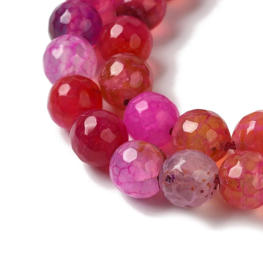 Agaat Dragon Veins facet Crimson Roze 8mm - per stuk - Image 2