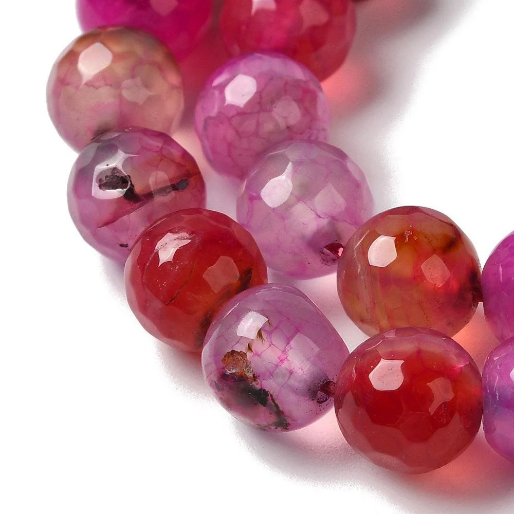 Agaat Dragon Veins facet Violet Roze 8mm - per stuk - Image 2
