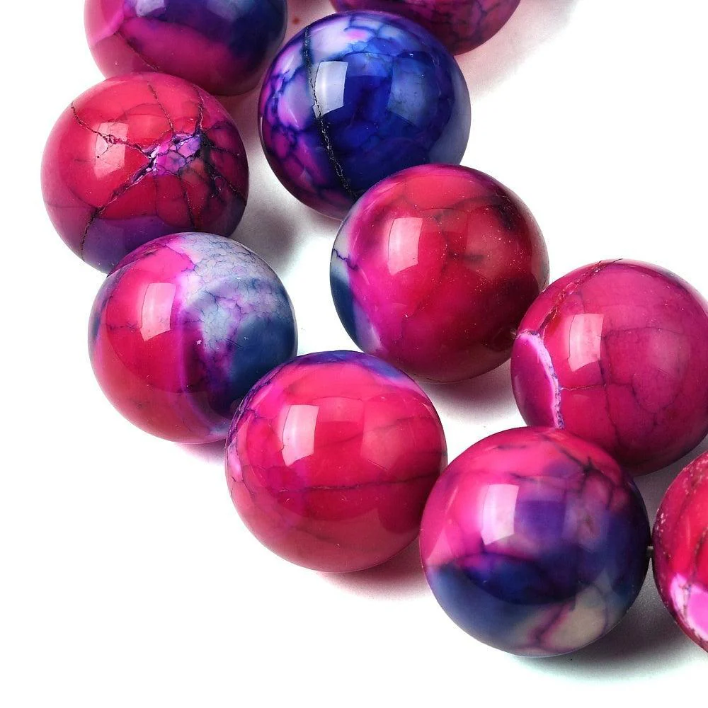 Agaat Edelsteen Kraal Roze / Blauw 14mm - per stuk - Image 2