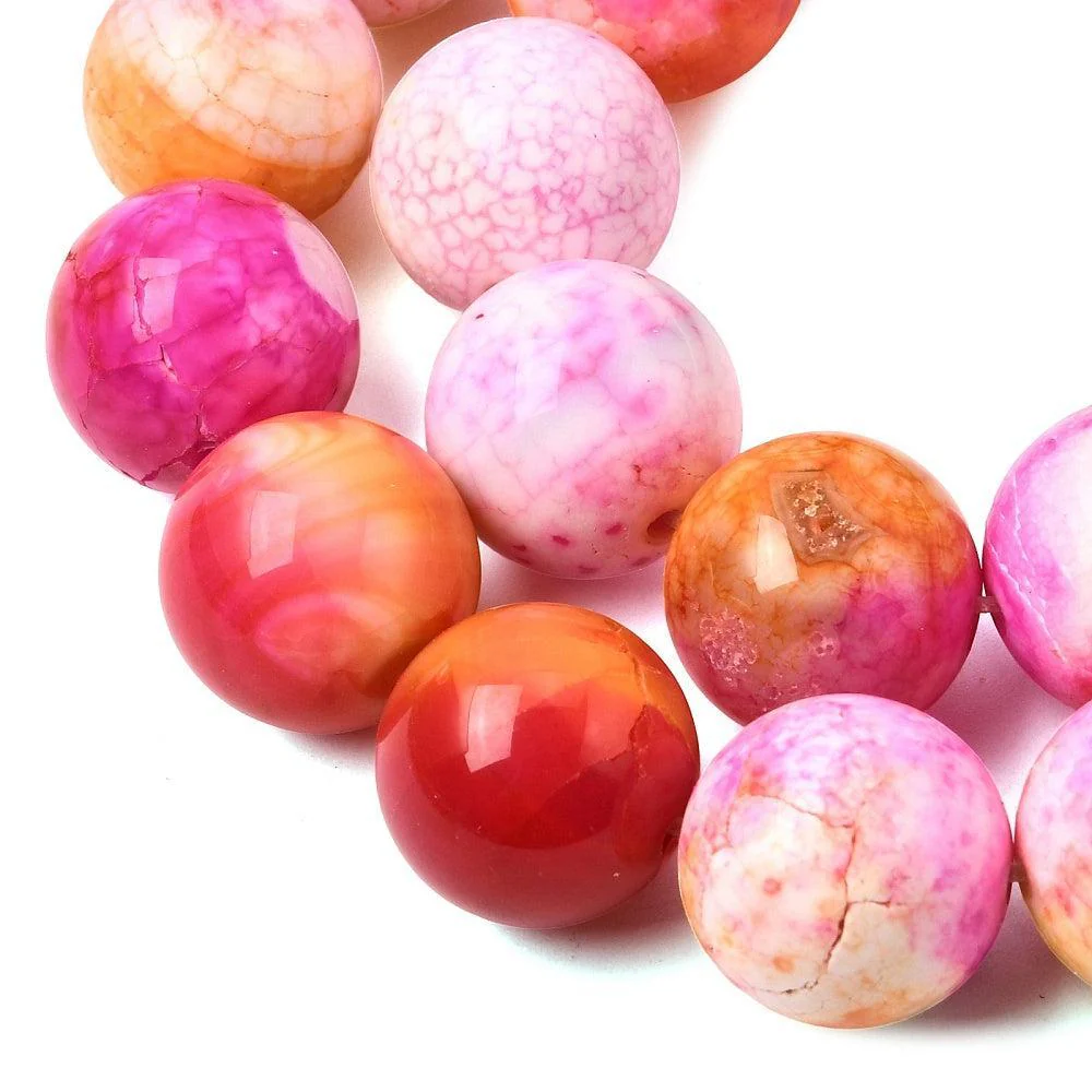 Agaat Edelsteen Kraal Roze / Oranje 14mm - per stuk - Image 2