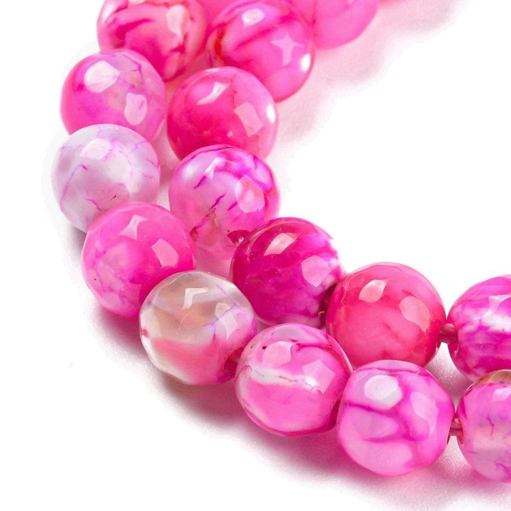 Agaat rond facet Fuchsia 6mm - per 15 stuks - Image 2