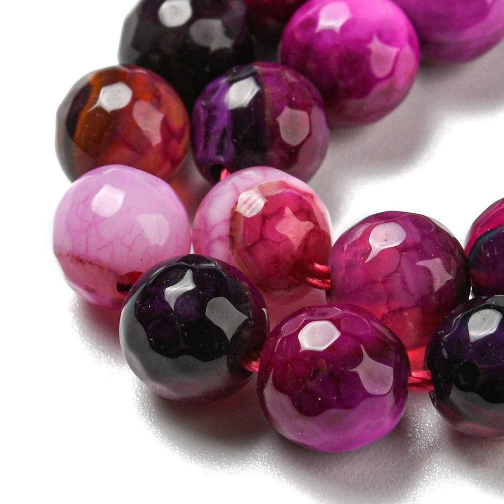 Agaat rond facet Magenta 6mm - per 15 stuks - Image 2