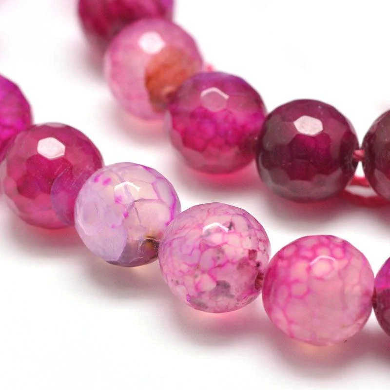 Agaat Striped facet Roze 8mm - per stuk - Image 2