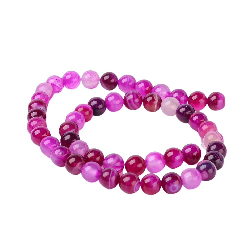 Agaat Striped rond Fuchsia 8mm - per stuk - Image 2