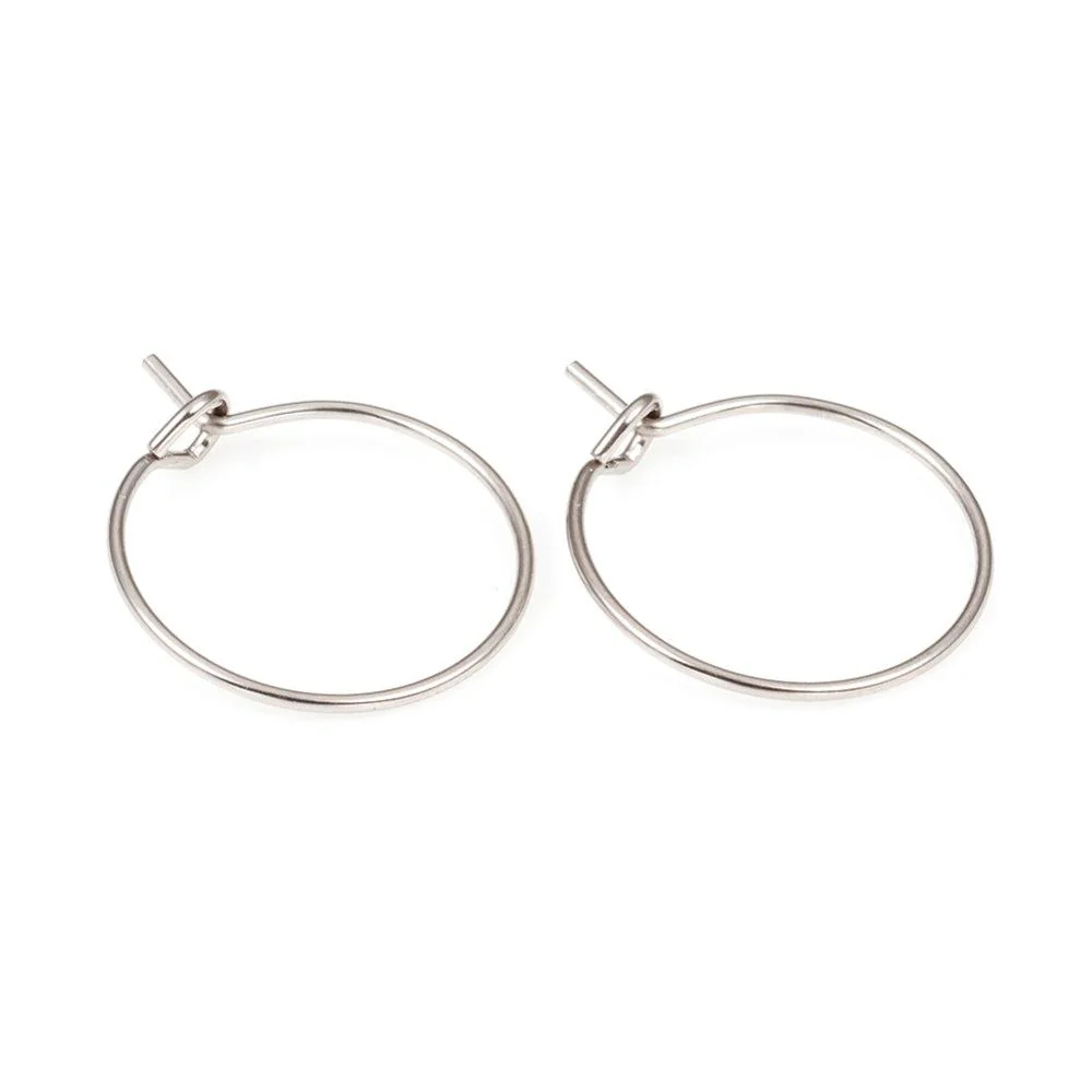 Basis oorring 15x0.7mm RVS Zilver - per paar