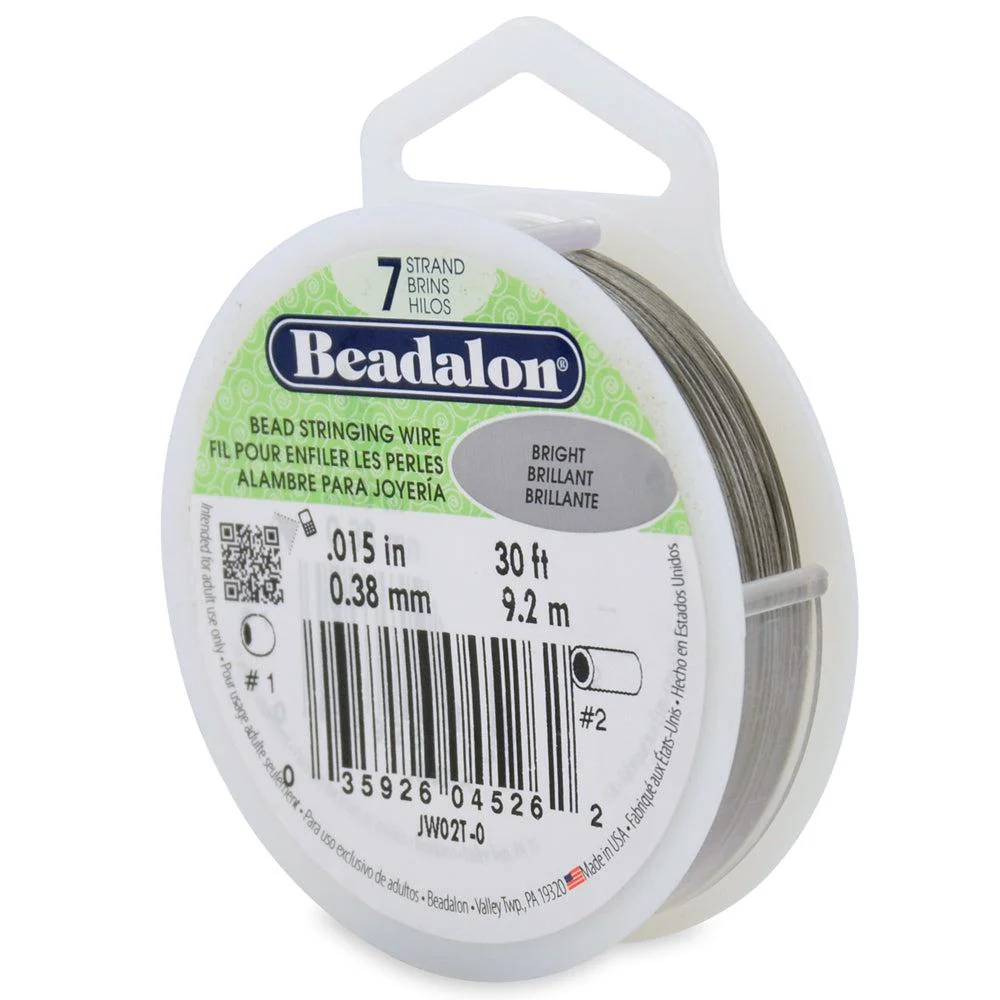 Beadalon draad RVS zilver 0.38mm- per 9 meter