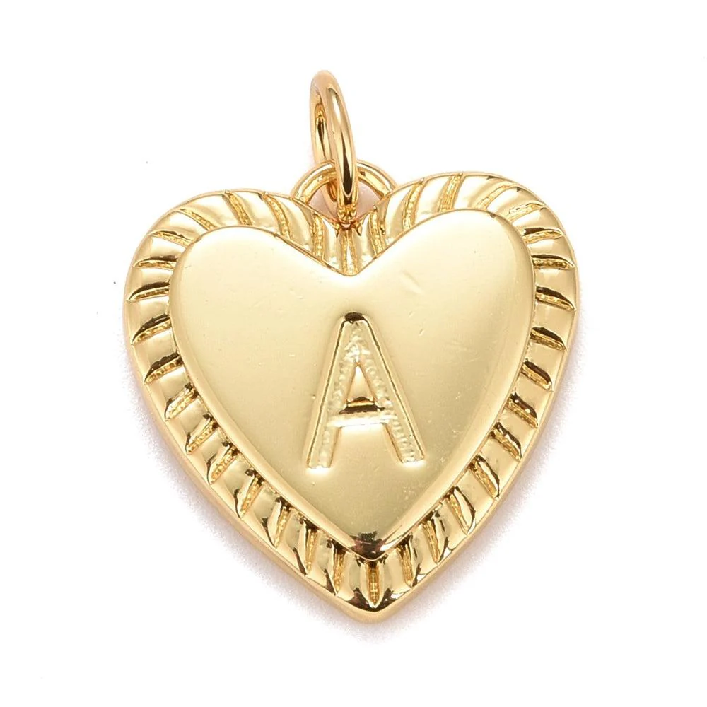 Bedel 18K goud alfabet "kies je letter" letter hartje 16mm - Image 3