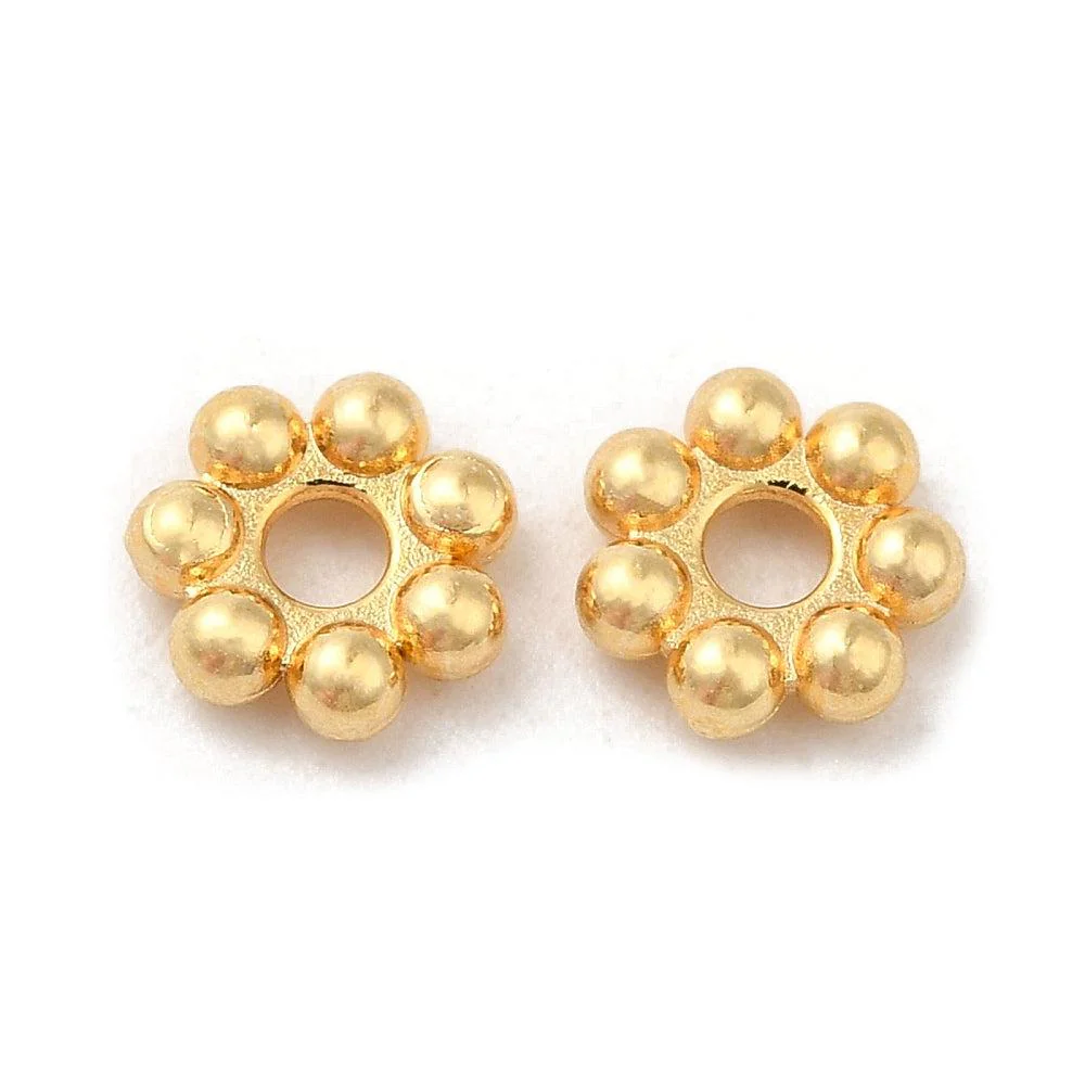 Bali bead spacer bead Stainless steel 18k gold plated 4mm