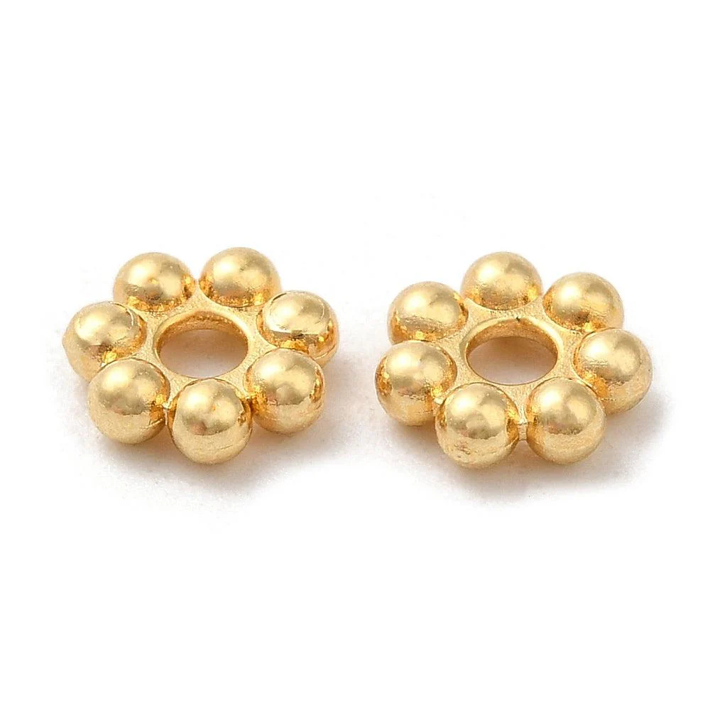 Bali bead spacer bead Stainless steel 18k gold plated 5mm