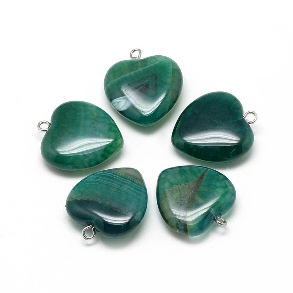 Bedel Agaat Hart Groen 20mm - per stuk - Image 2