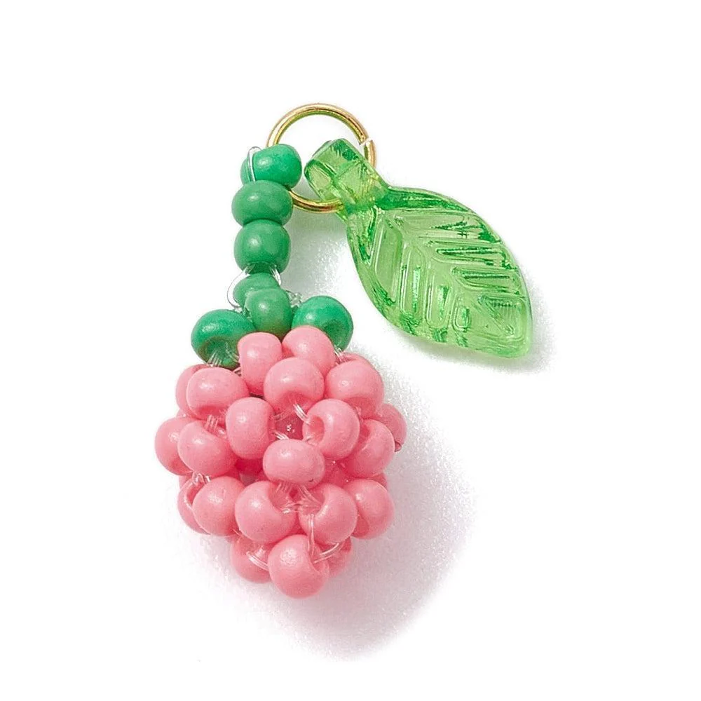 Bedel beads framboos RVS 18K Goud 18mm - per stuk