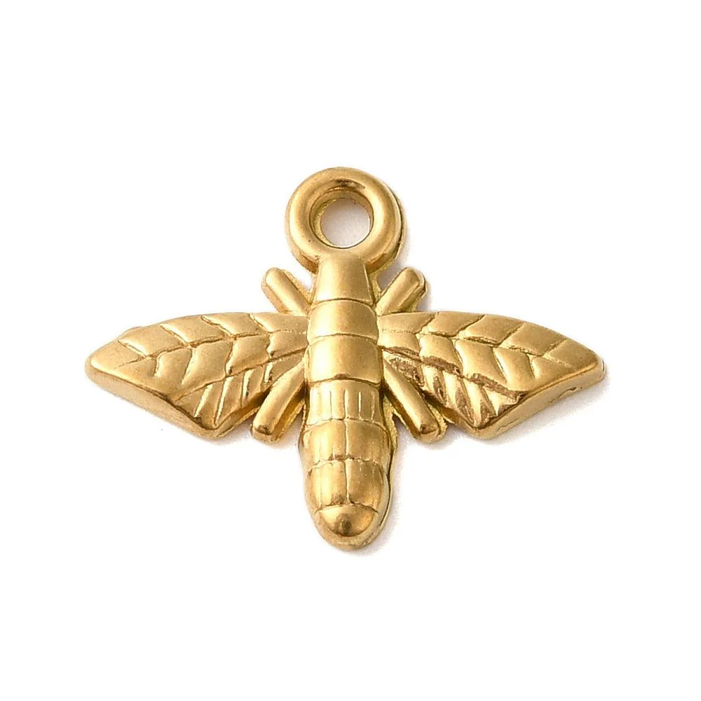 Bedel bij 18K RVS goud 14x17mm