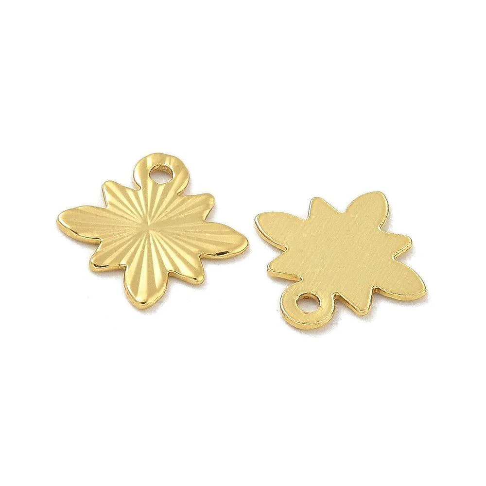 Bedel bloem 18K Gold plated  10mm - per stuk - Image 2