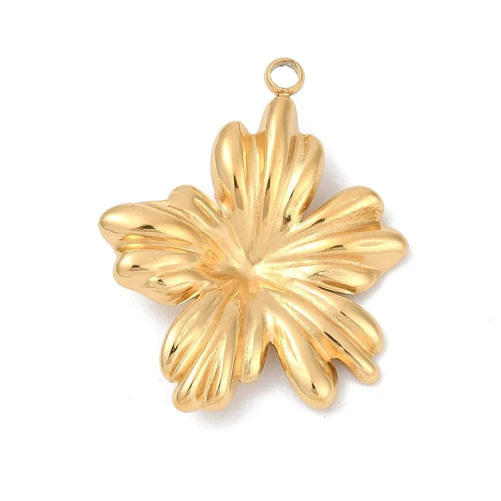 Bedel bloem 18K RVS goud 22mm - per stuk