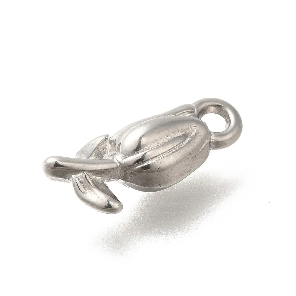 Bedel Bloem RVS zilver 19x7mm - per stuk - Image 2