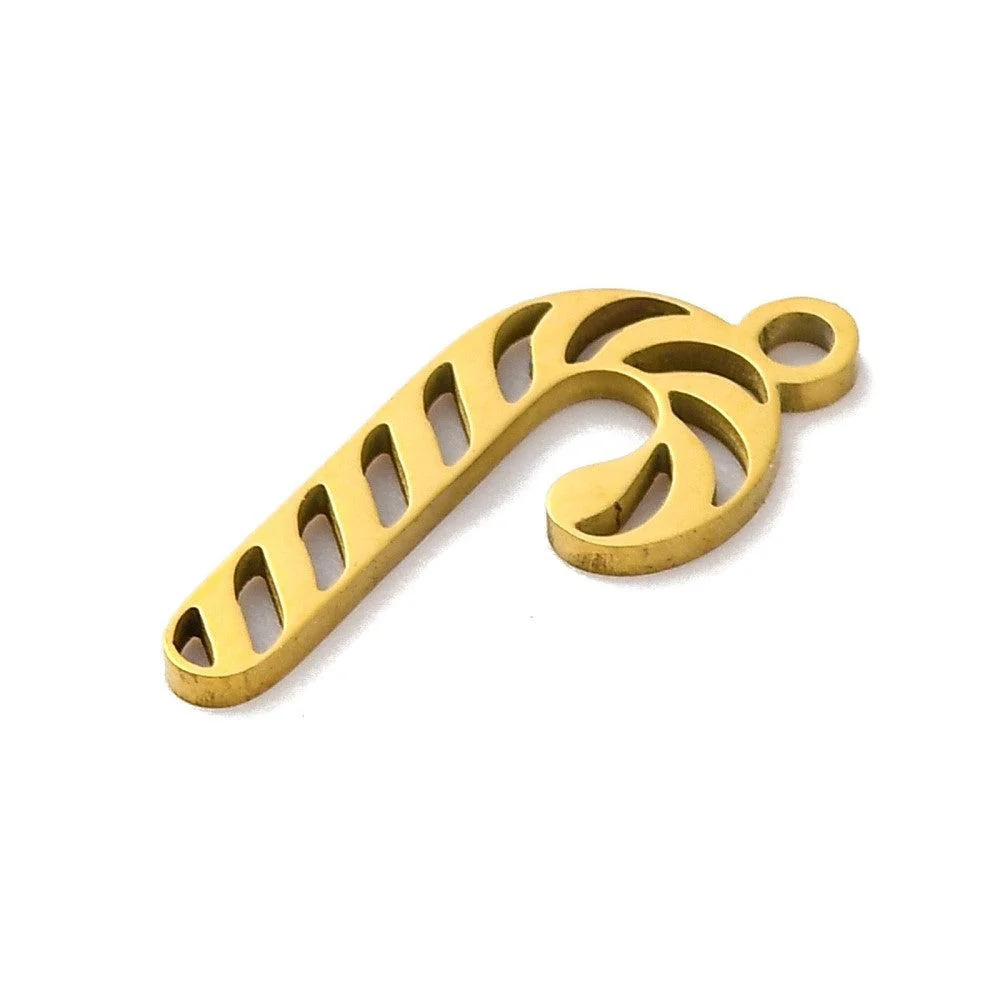 Bedel Candy Cane RVS goud 17x7mm - per stuk - Image 2