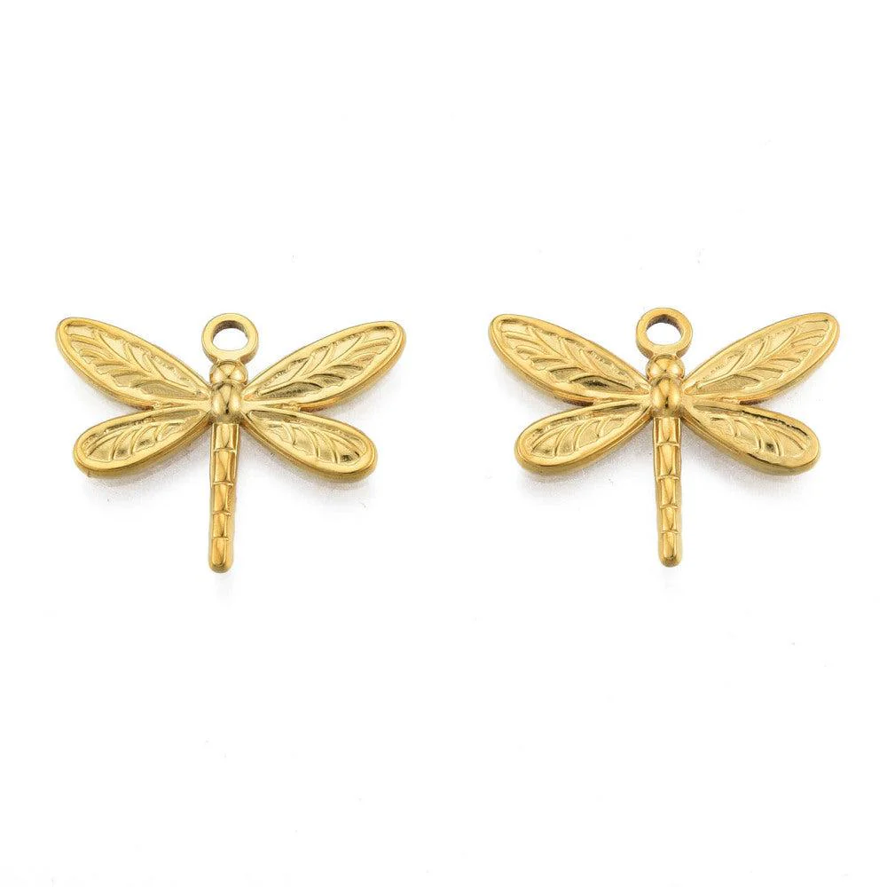 Bedel libelle 18K RVS goud 20x25mm - per stuk