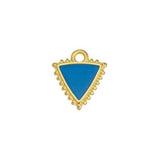 Bedel Driehoek Blauw-Goud 24K DQ 12x13mm