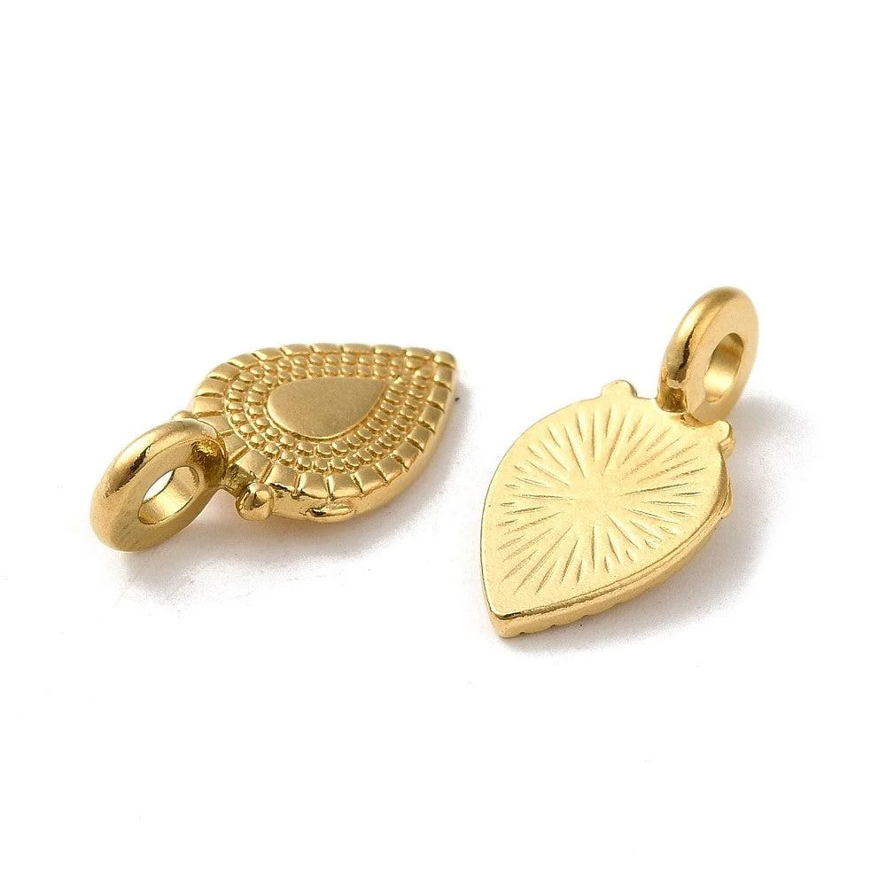 Bedel Druppel RVS 18K Gold Plated 18x9mm - per stuk - Image 2