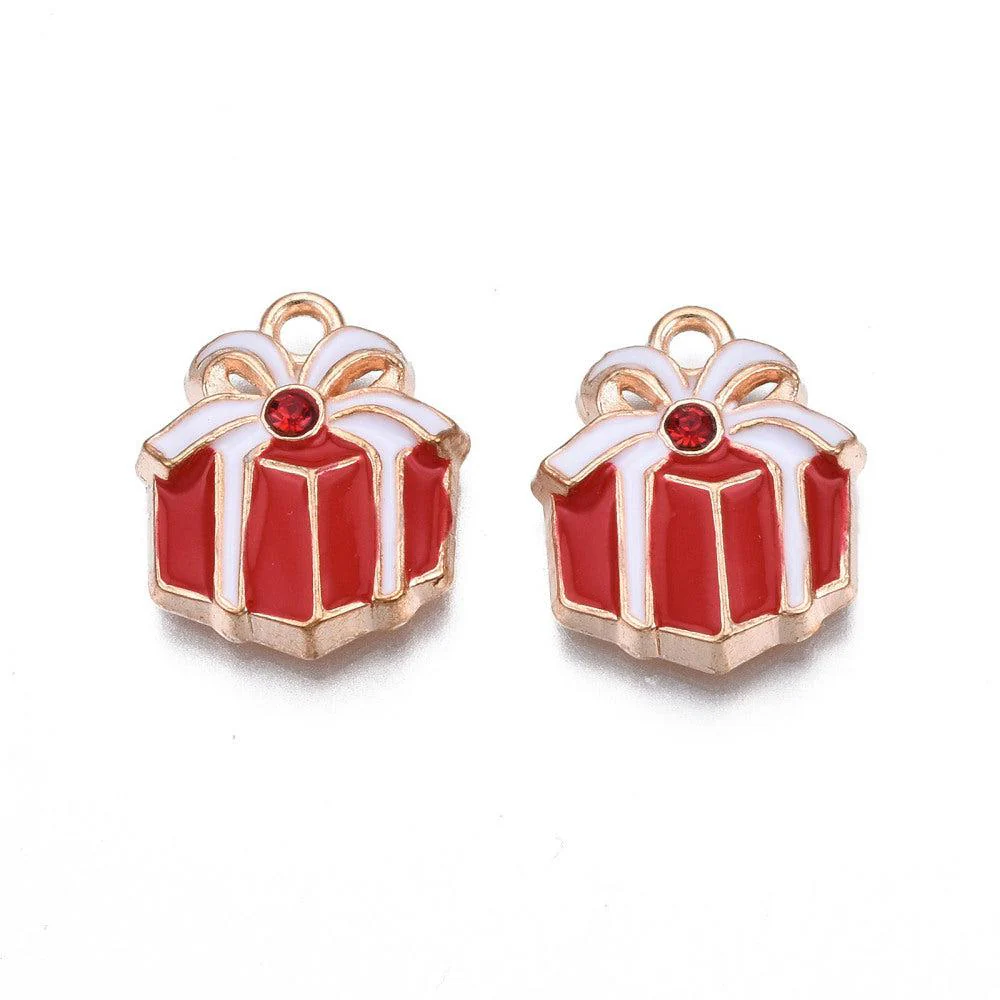 Bedel emaille cadeau goud 18x15mm
