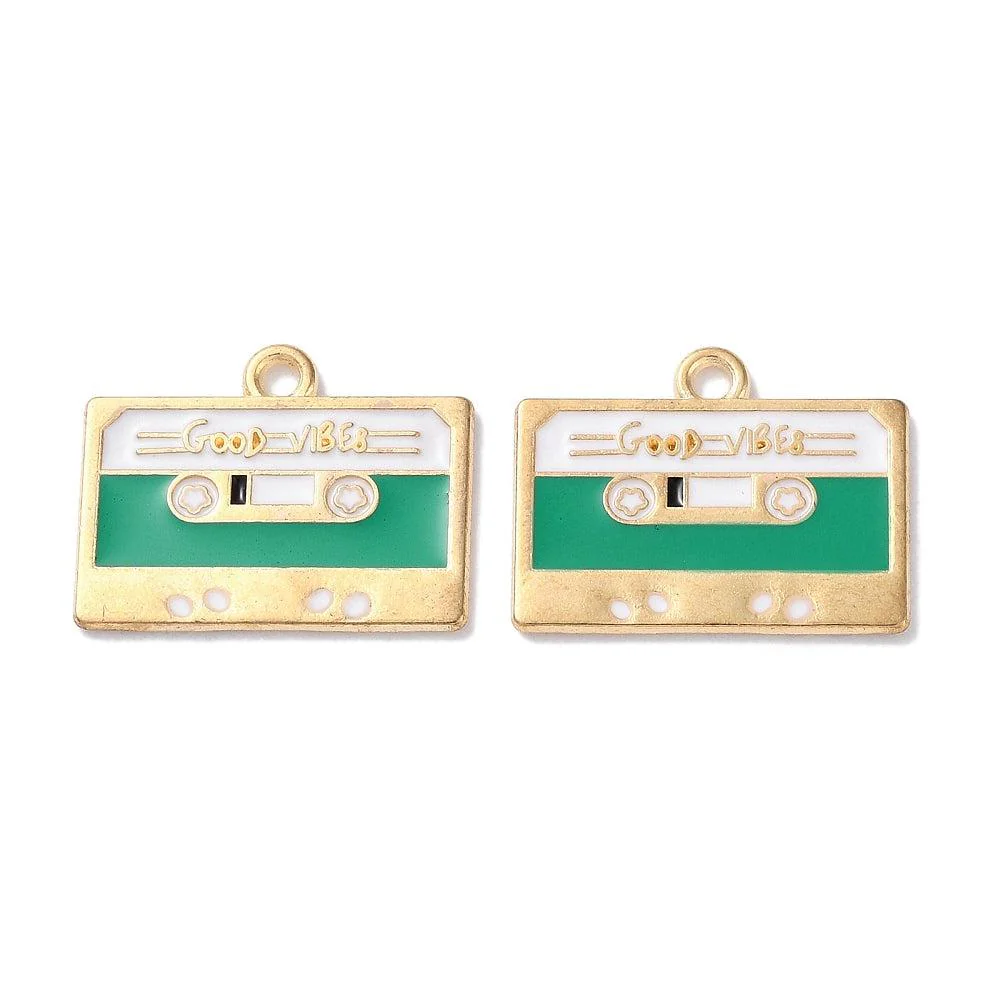 Bedel emaille casettebandje groen 16mm - per stuk