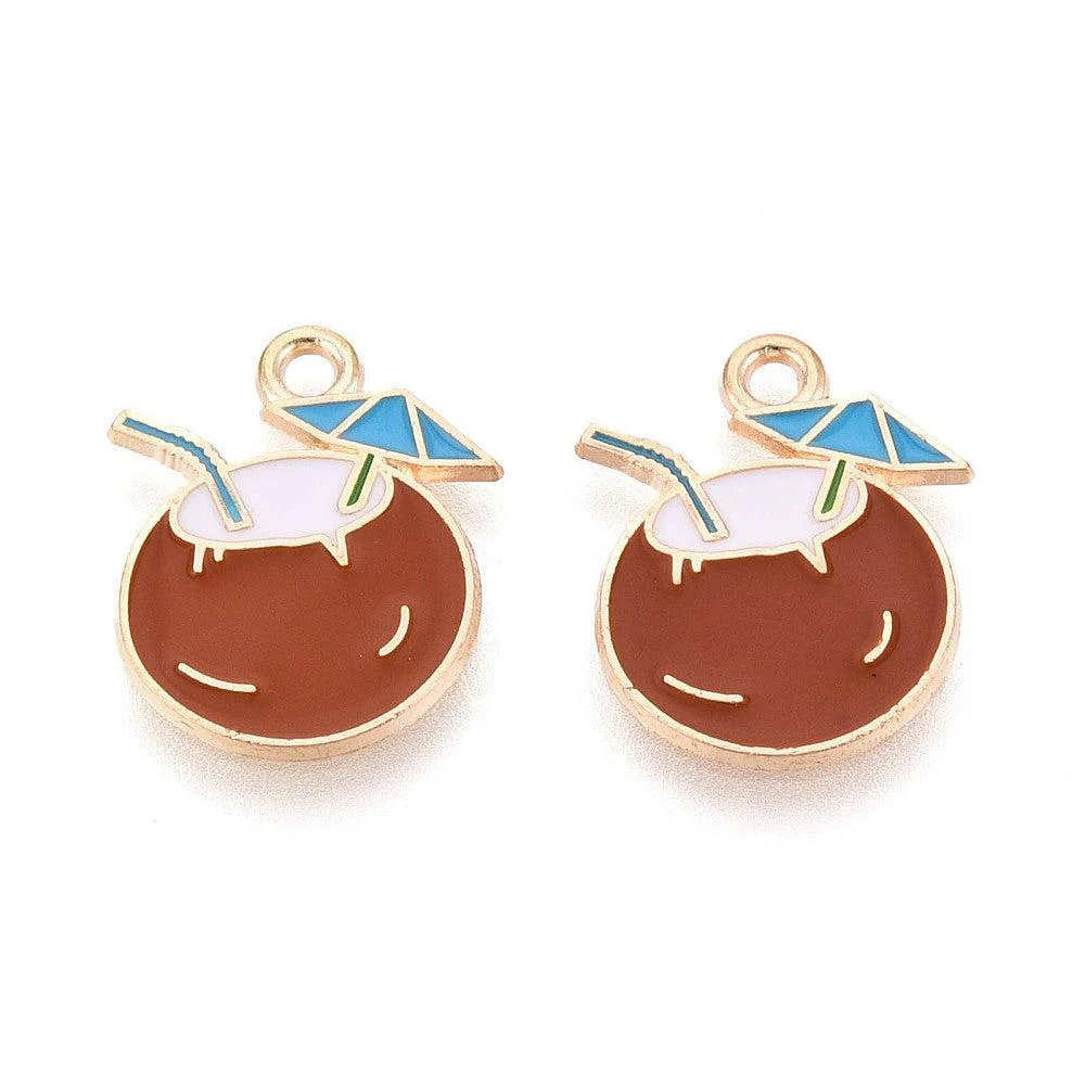 Bedel emaille coconut goud 18mm - per stuk