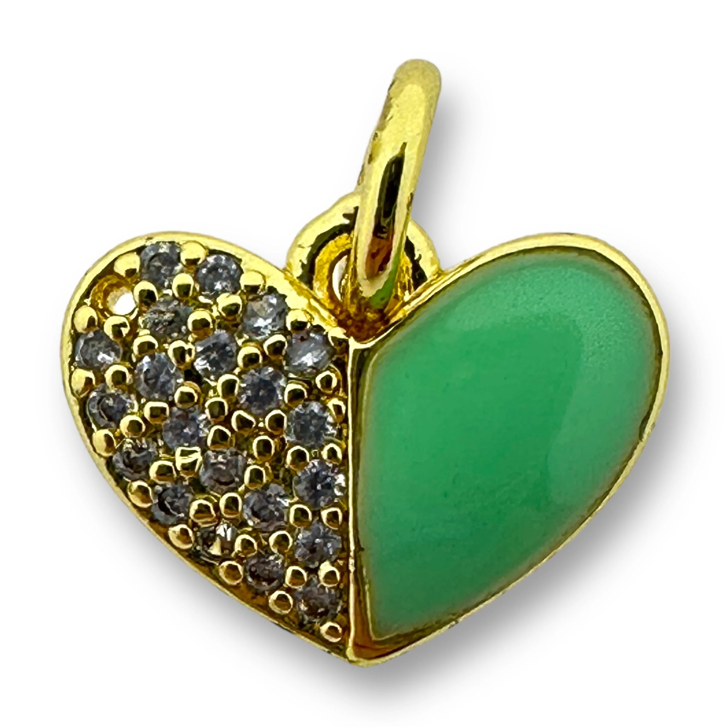 Bedel emaille hartje 18K gold plated 10x12mm - Image 2