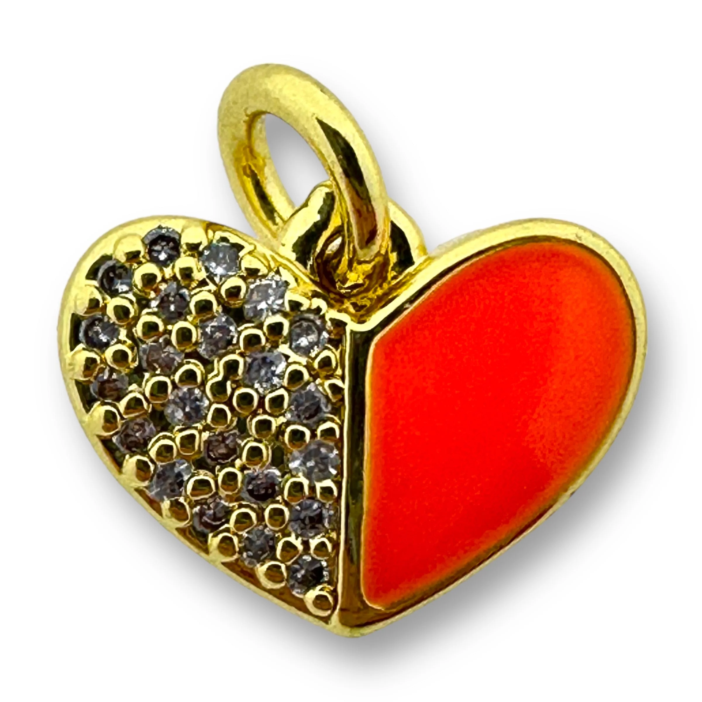 Bedel emaille hartje 18K gold plated 10x12mm - Image 3