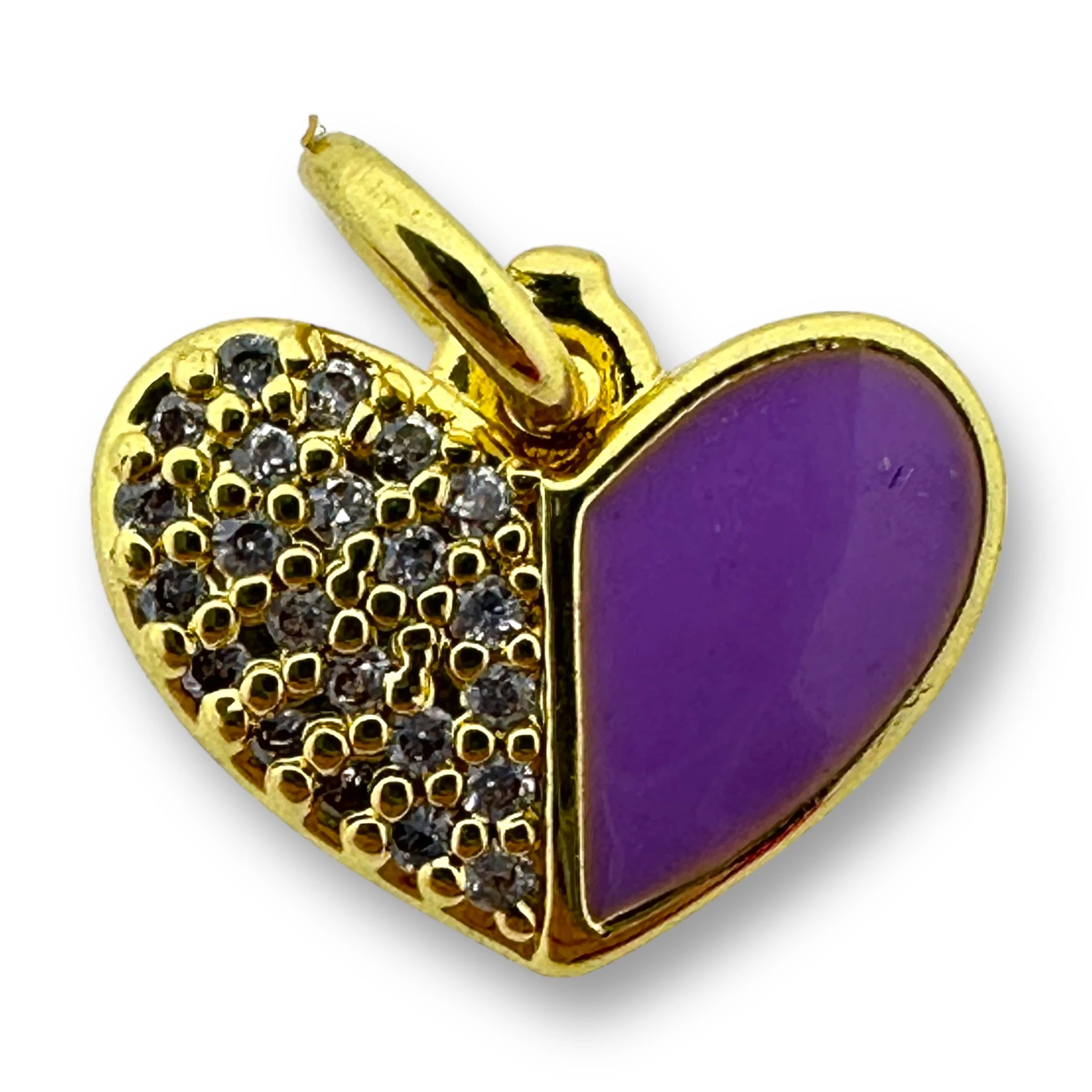Bedel emaille hartje 18K gold plated 10x12mm - Image 5