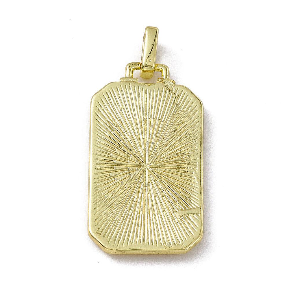 Bedel emaille tarot met oog zwart goud 26x14mm - Image 2
