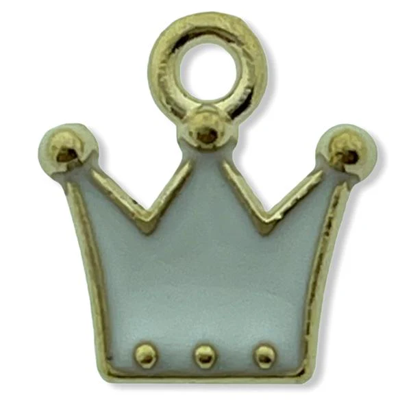 Bedel enamel kroon wit goud 12x11mm