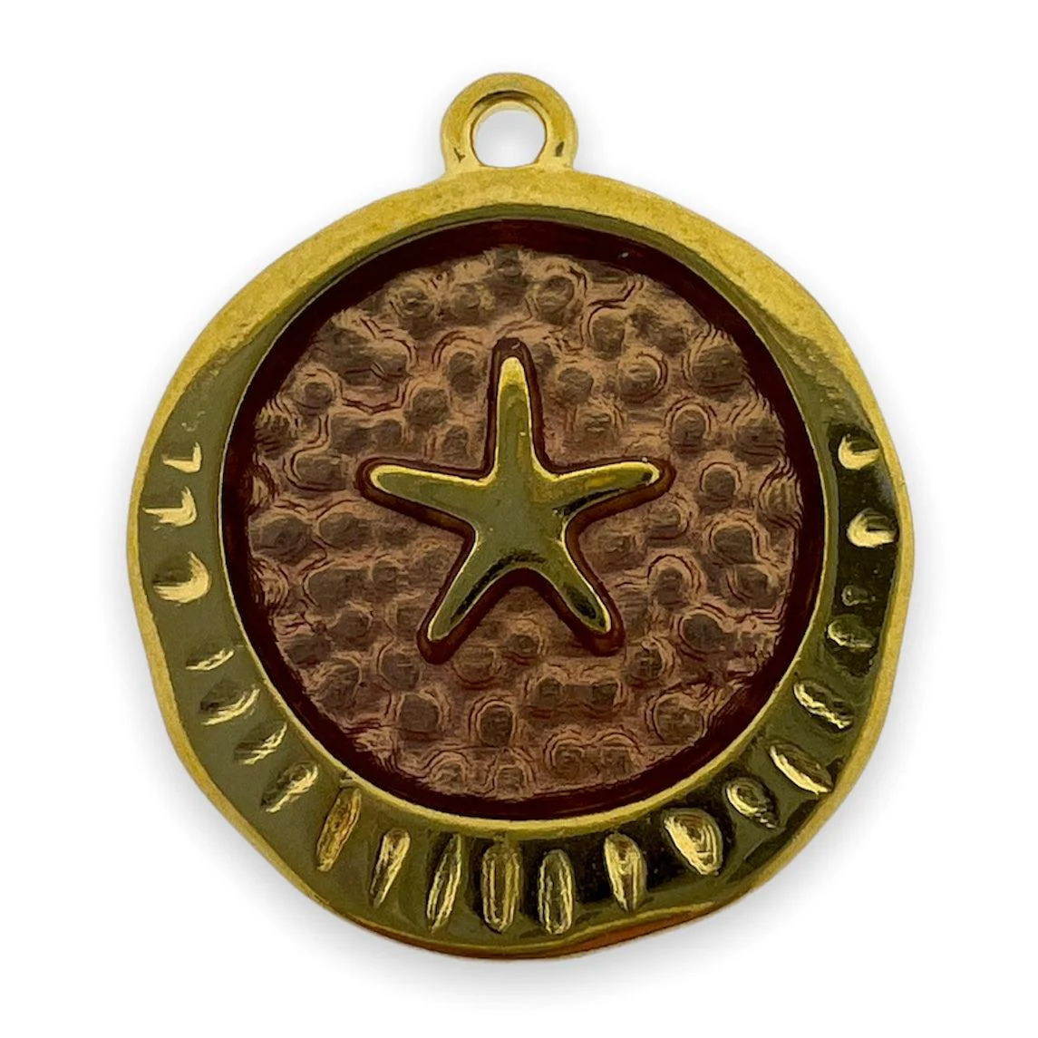 Bedel rond zeester Goud 24K DQ 21x23mm